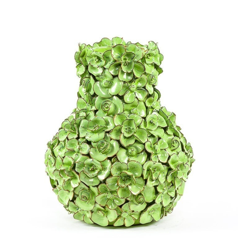 【予約販売】Vase deco with flowers green