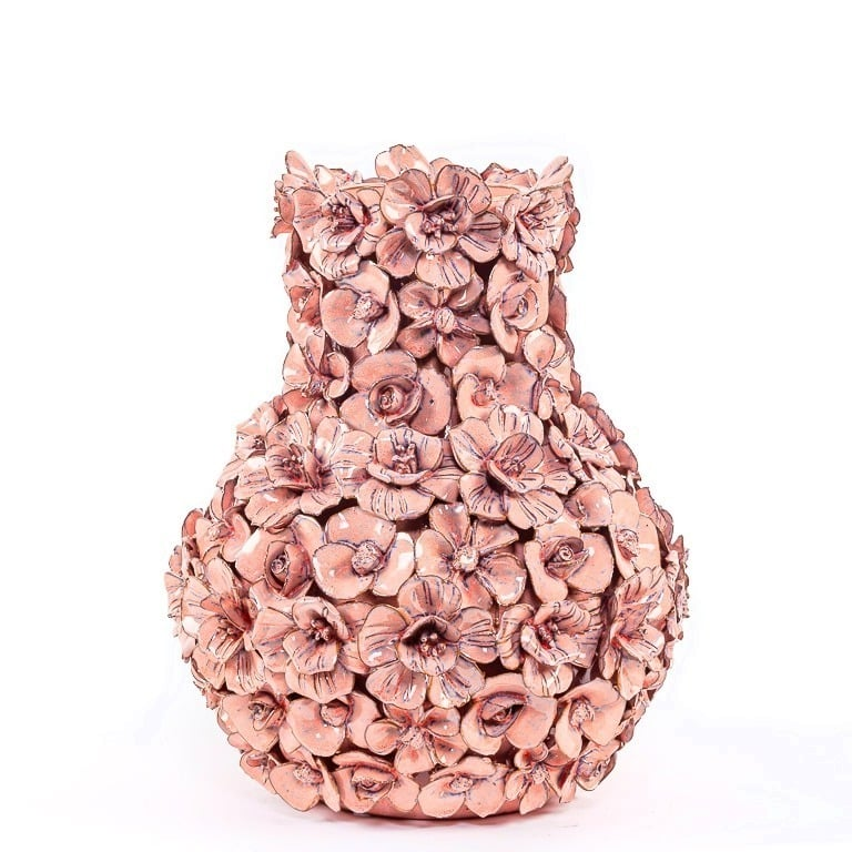 【予約販売】Vase deco with flowers pink