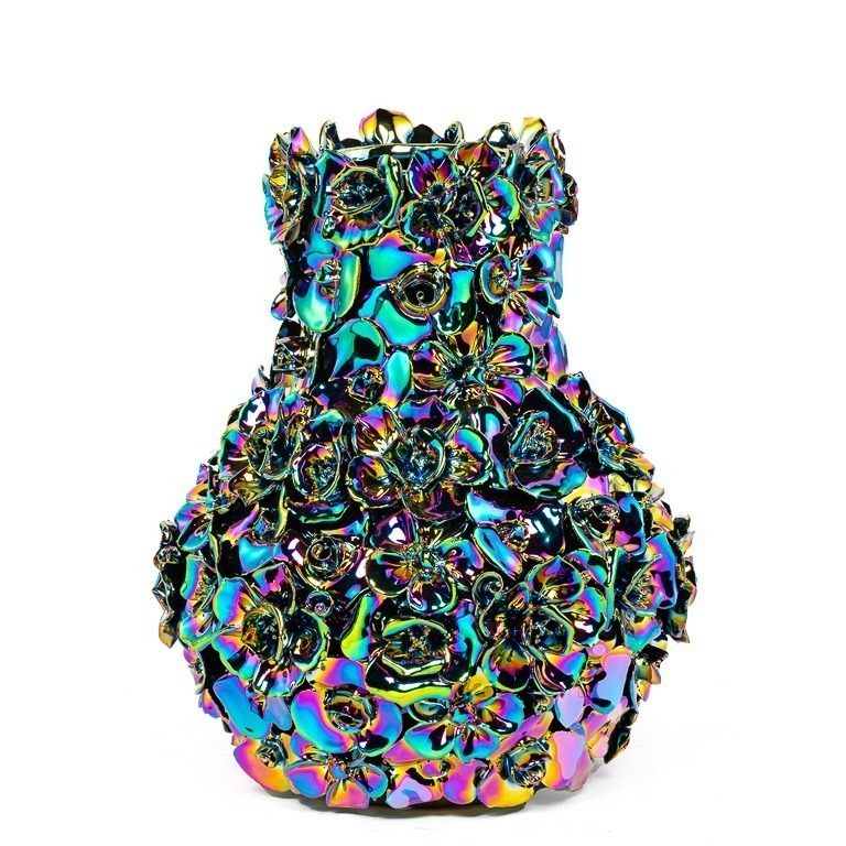 【予約販売】Vase deco with flowers rainbow