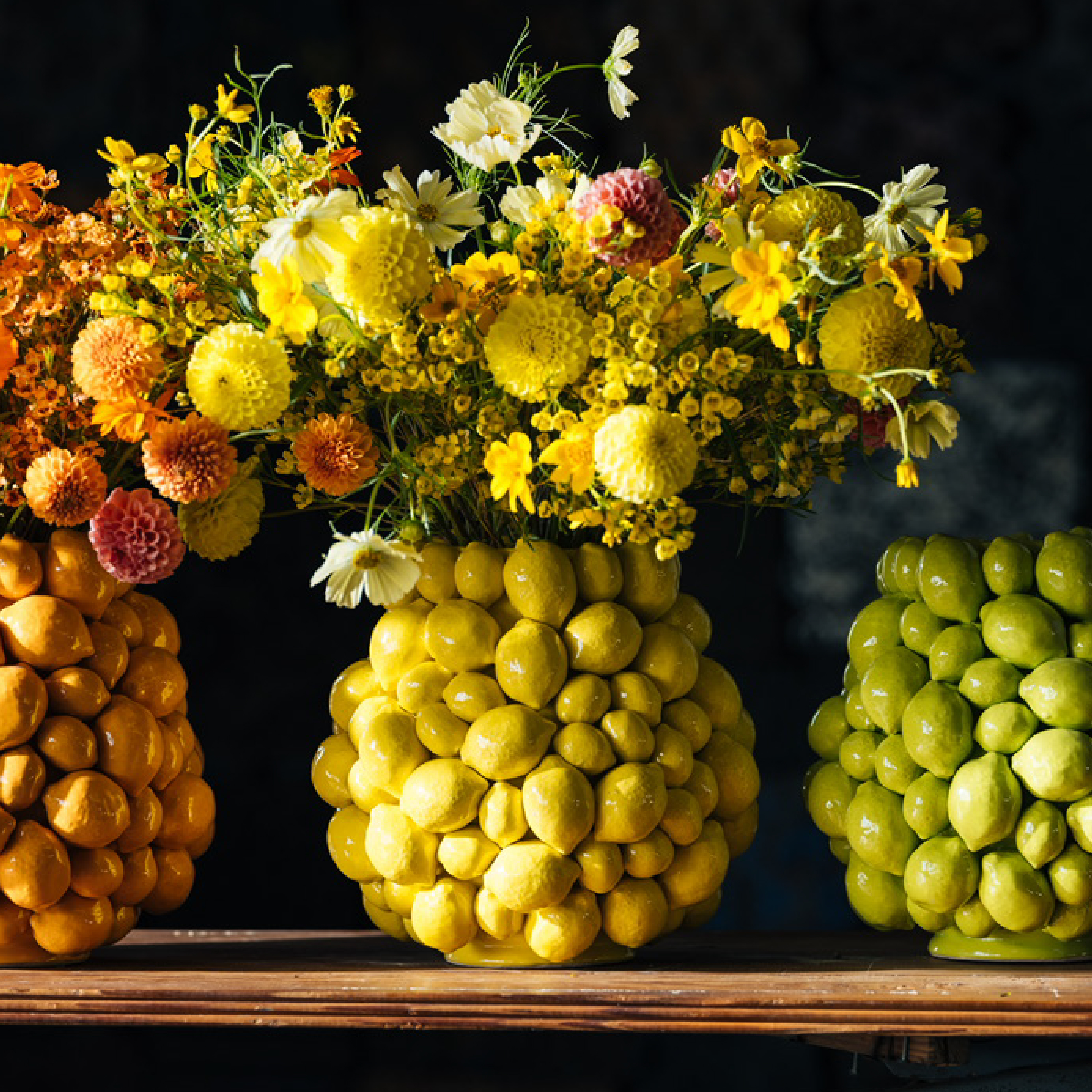 【予約販売】Vase citrus fruit warm yellow